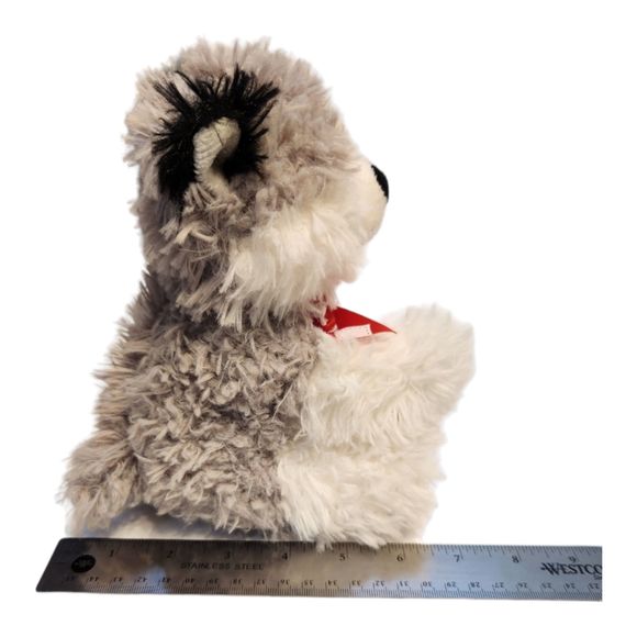 Dan Dee Husky Dog Stuffed Animal Plush with Red Ribbon with White Hearts 7" - Picture 5 of 9